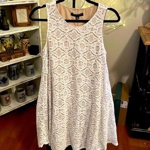 Sharagano 10 Mosaic geometric pattern Lace A-line Pullover Swing Shift Dress EUC